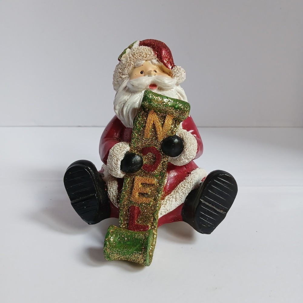 Christmas Stocking Holder Hanger SANTA with NOEL RIBBON